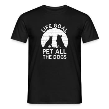 Life Goal Pet All The Dogs - Men's T-Shirt - black - Front - AI Model Male 178 light (178cm)