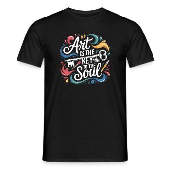 L’art est la clé pour que l’artiste de l’âme se dise peintre - T-shirt homme - noir - Devant - AI Model Male 178 light (178cm)