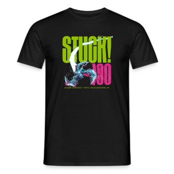 STUCK! 100 Shield Cracked - Men's T-Shirt - black - Front - AI Model Male 178 light (178cm)