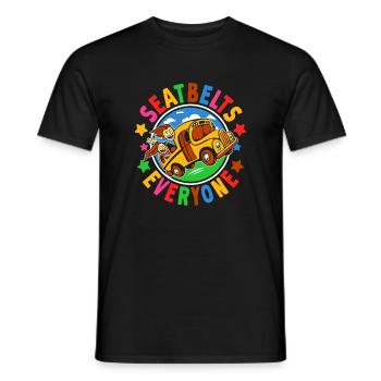 Bunte Retro Kindersportwagen - Männer T-Shirt - Schwarz - Vorne - AI Model Male 178 light (178cm)