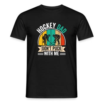 Eishockey Vater: Dont Puck With Me - Men's T-Shirt - black - Front - AI Model Male 178 light (178cm)