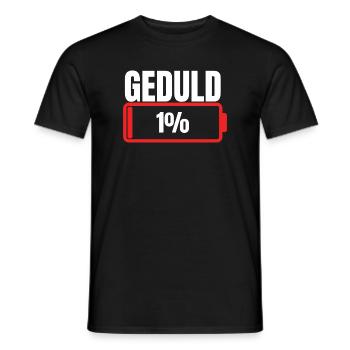 PATIENCE 1 % Limite de patience humoristique dans la vie quotidienne - T-shirt homme - noir - Devant - AI Model Male 178 light (178cm)