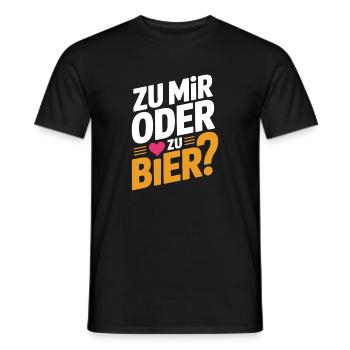 Bier Zu Mir Oder Zu Bier Flirt Single Party Malle - Männer T-Shirt - Schwarz - Vorne - AI Model Male 178 light (178cm)