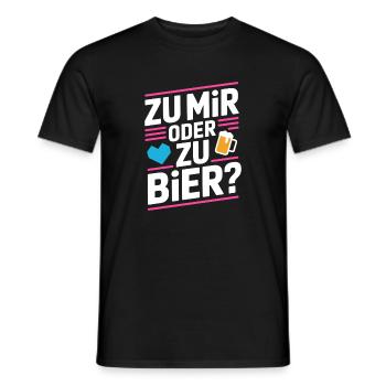 Bier Zu Mir Oder Zu Bier Flirt Single Party Malle - Männer T-Shirt - Schwarz - Vorne - AI Model Male 178 light (178cm)