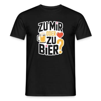 Bier Zu Mir Oder Zu Bier Flirt Single Party Malle - Männer T-Shirt - Schwarz - Vorne - AI Model Male 178 light (178cm)