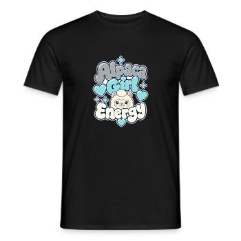 Cute Funny Gifts for Women, Alpaca Girl Energy - Männer T-Shirt - Schwarz - Vorne - AI Model Male 178 light (178cm)