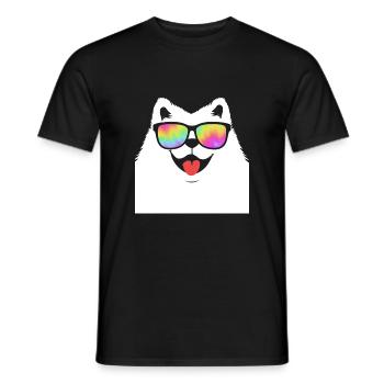 Samoyed - Men's T-Shirt - black - Front - AI Model Male 178 light (178cm)