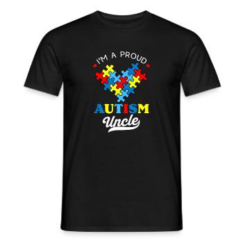 Stolzer Autismus Onkel Herz - Männer T-Shirt - Schwarz - Vorne - AI Model Male 178 light (178cm)