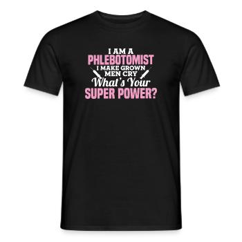Phlebotomist Superpower Tee - Men's T-Shirt - black - Front - AI Model Male 178 light (178cm)