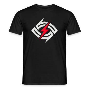 Kreisblitz Kontrast - Männer T-Shirt - Schwarz - Vorne - AI Model Male 178 light (178cm)