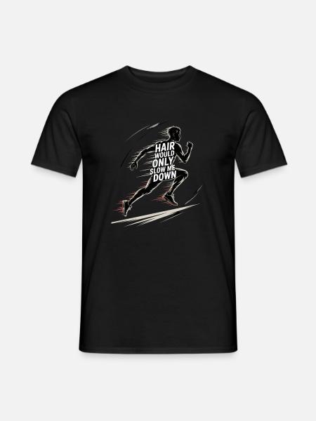 Hair Would Slow Me Down Runner - Men's T-Shirt - black