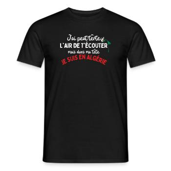 Algérie en tête — Humour identitaire - T-shirt homme - noir - Devant - AI Model Male 178 light (178cm)