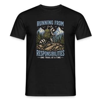 Running from Responsibilities-One Trail at a Time - Men's T-Shirt - black - Front - AI Model Male 178 light (178cm)