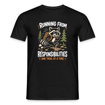 Running from Responsibilities-One Trail at a Time - Men's T-Shirt - black - Front - AI Model Male 178 light (178cm)