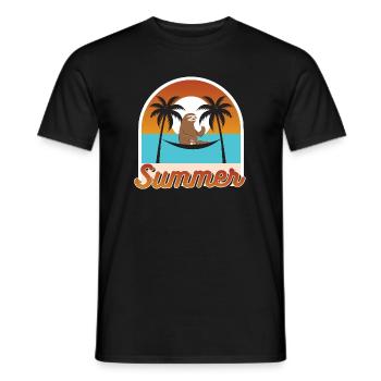 Summer Faultier - Männer T-Shirt - Schwarz - Vorne - AI Model Male 178 light (178cm)