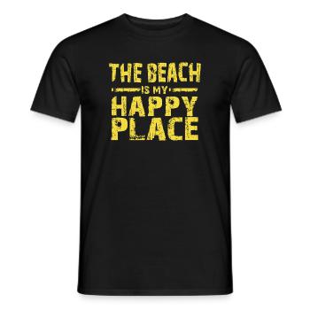 The beach is my happy place - Männer T-Shirt - Schwarz - Vorne - AI Model Male 178 light (178cm)