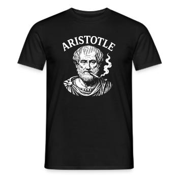 Portrait d’Aristote fumant une cigarette - T-shirt homme - noir - Devant - AI Model Male 178 light (178cm)