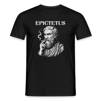 Epictetus smoking cigarette portrait design - Men's T-Shirt - black - Front - AI Model Male 178 light (178cm)