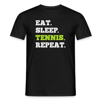 Manger dormir Tennis Répéter - T-shirt homme - noir - Devant - AI Model Male 178 light (178cm)