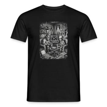Des extraterrestres au Bigfoot Gamer rétro - T-shirt homme - noir - Devant - AI Model Male 178 light (178cm)