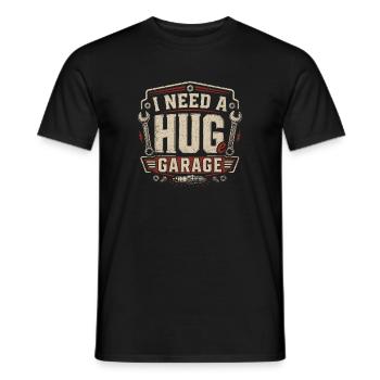 I Need a Hug Garage - Männer T-Shirt - Schwarz - Vorne - AI Model Male 178 light (178cm)