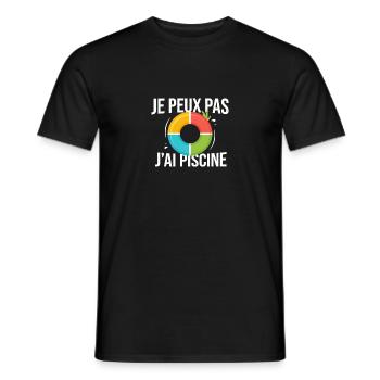 Je peux pas j’ai piscine - T-shirt homme - noir - Devant - AI Model Male 178 light (178cm)