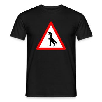 Attention au Tyrannosaurus Rex Ahead - T-shirt homme - noir - Devant - AI Model Male 178 light (178cm)