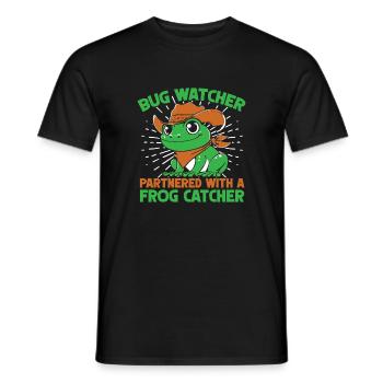 Frog Catcher Bug Watcher Partnered With Catcher - Men's T-Shirt - black - Front - AI Model Male 178 light (178cm)