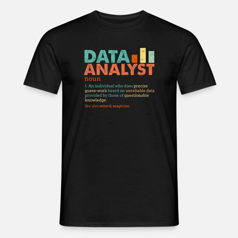 Data Analyst Retro Farbblöcke - Männer T-Shirt - Schwarz