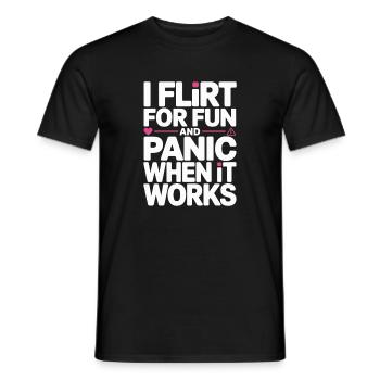Je flirte pour le plaisir Rencontres Flirt Anmachspruch célibataire - T-shirt homme - noir - Devant - AI Model Male 178 light (178cm)