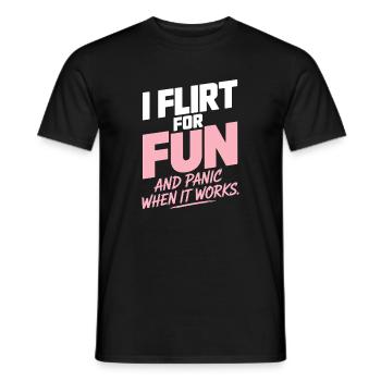 Je flirte pour le plaisir Rencontres Flirt Anmachspruch célibataire - T-shirt homme - noir - Devant - AI Model Male 178 light (178cm)