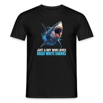 Grand requin blanc Grand requin blanc - T-shirt homme - noir - Devant - AI Model Male 178 light (178cm)