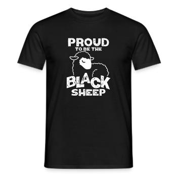Fier d’être la Brebis Noire - T-shirt homme - noir - Devant - AI Model Male 178 light (178cm)