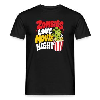 Zombies Love Movie Night Horror - Männer T-Shirt - Schwarz - Vorne - AI Model Male 178 light (178cm)