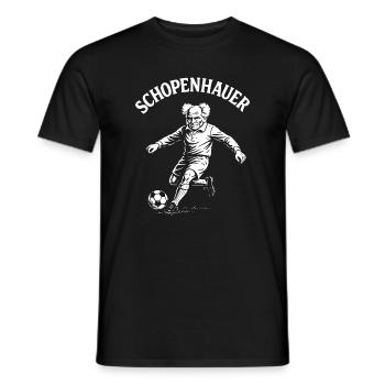 Schopenhauer playing football T-Shirt - Men's T-Shirt - black - Front - AI Model Male 178 light (178cm)