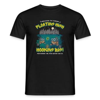 Floating High Hooking Big Carp Fishing Design - Men's T-Shirt - black - Front - AI Model Male 178 light (178cm)
