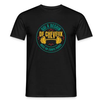 Humour Chauve Musculation Gym - T-shirt homme - noir - Devant - AI Model Male 178 light (178cm)