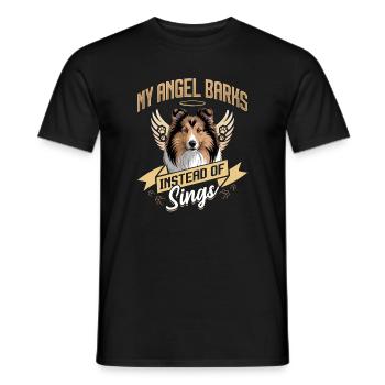 Shetland Sheepdog Sheltie Dog Breed - Men's T-Shirt - black - Front - AI Model Male 178 light (178cm)