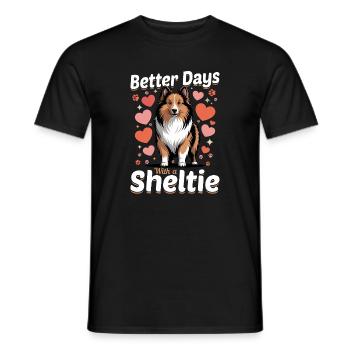 Shetland Sheepdog Sheltie Dog Breed - Men's T-Shirt - black - Front - AI Model Male 178 light (178cm)