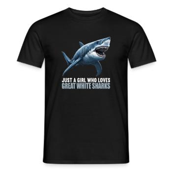 Grand requin blanc Grand requin blanc - T-shirt homme - noir - Devant - AI Model Male 178 light (178cm)