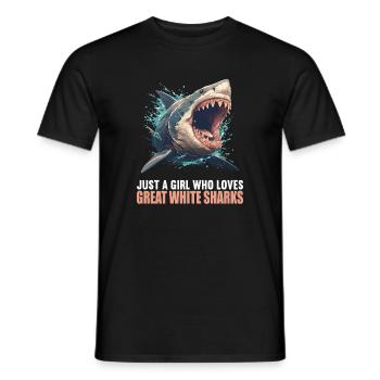 Grand requin blanc Grand requin blanc - T-shirt homme - noir - Devant - AI Model Male 178 light (178cm)