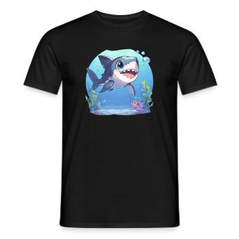Haie Hai - Männer T-Shirt - Schwarz - Vorne - AI Model Male 178 light (178cm)