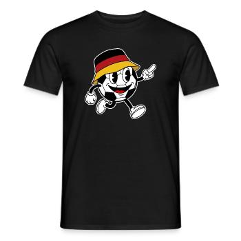 Deutschland Fußball Fan Retro Comic Maskottchen - Männer T-Shirt - Schwarz - Vorne - AI Model Male 178 light (178cm)