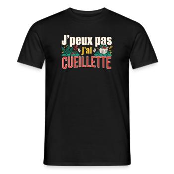 J'peux pas j'ai cueillette - T-shirt homme - noir - Devant - AI Model Male 178 light (178cm)