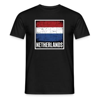 Dutch Flag | Vintage Made In The Netherlands Gift  - T-shirt homme - noir - Devant - AI Model Male 178 light (178cm)
