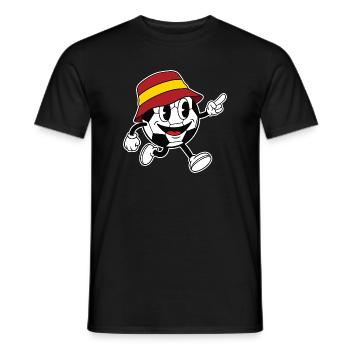 Mascotte rétro de bande dessinée fan de football espagnole - T-shirt homme - noir - Devant - AI Model Male 178 light (178cm)