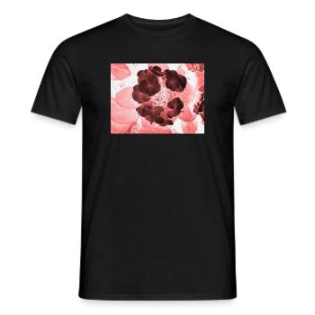 Rote Hydrangea Florales Muster - Männer T-Shirt - Schwarz - Vorne - AI Model Male 178 light (178cm)