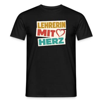 Lehrerin mit Herz!  - Männer T-Shirt - Schwarz - Vorne - AI Model Male 178 light (178cm)
