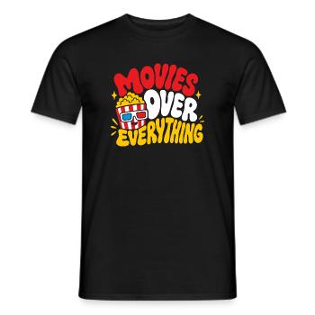 Movies Over Everything Popcorn - Men's T-Shirt - black - Front - AI Model Male 178 light (178cm)