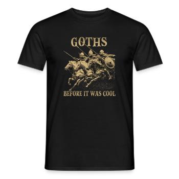 Historical Horseman Humor Motif | Late Gothic Chapel - Men's T-Shirt - black - Front - AI Model Male 178 light (178cm)